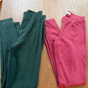 Old Navy Dark Green and Deep maroon STEVIE Leggings BUNDLE